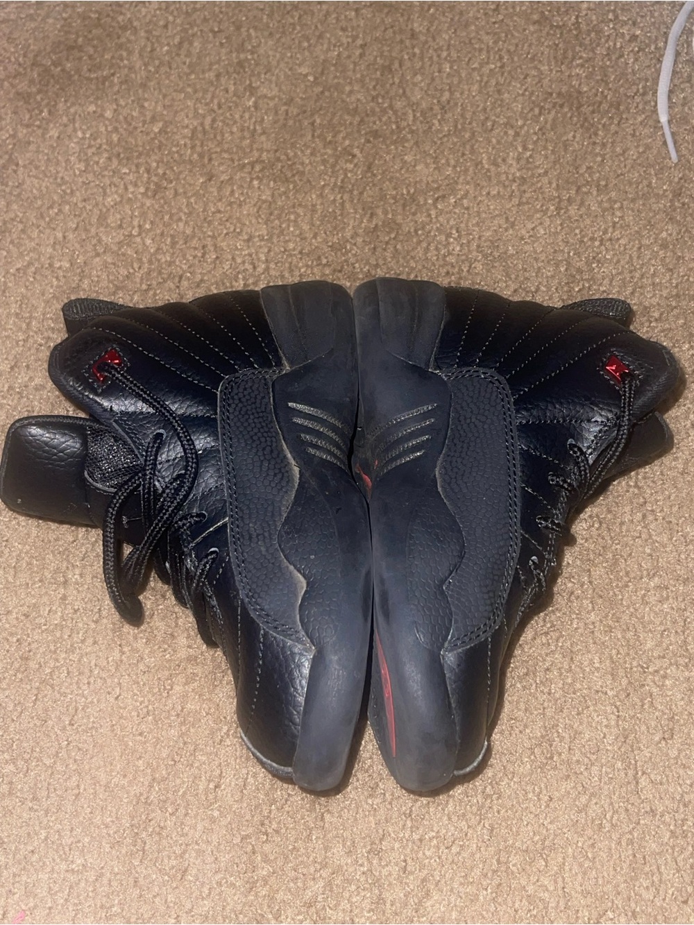 Jordan Men's Black Basketball Sneakers with Red Accents